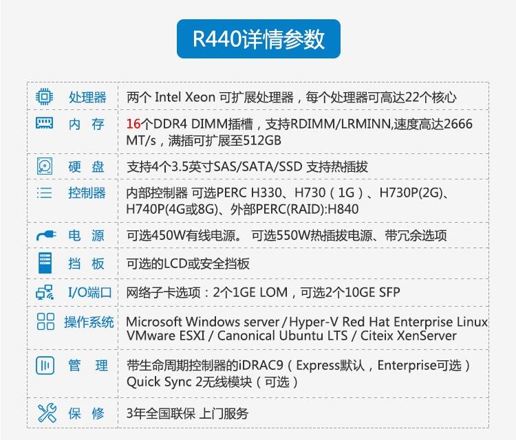 戴爾R440服務器1